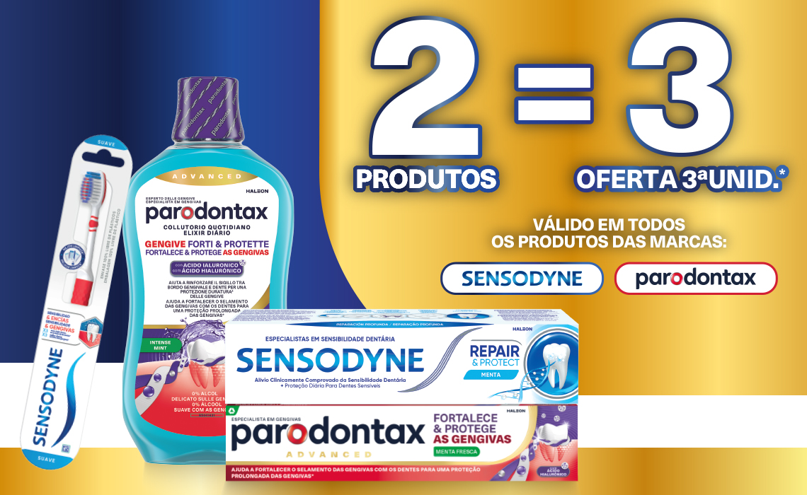 2 = 3 nas marcas Sensodyne e Parodontax